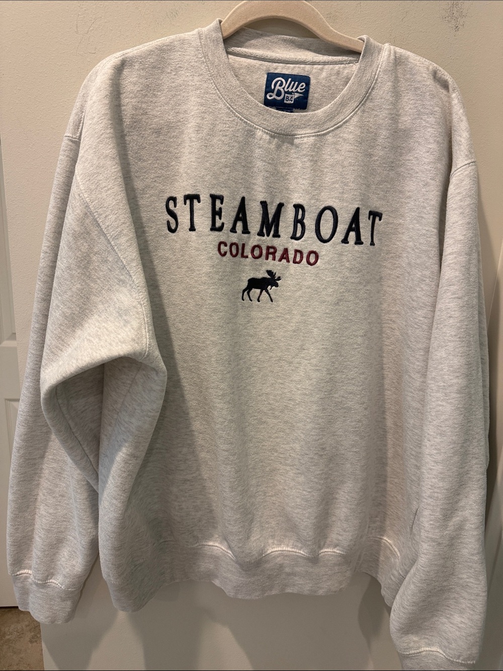 Blue 84 Steamboat Colorado Crewneck Crewneck Sweatshirt - Light Gray size XL